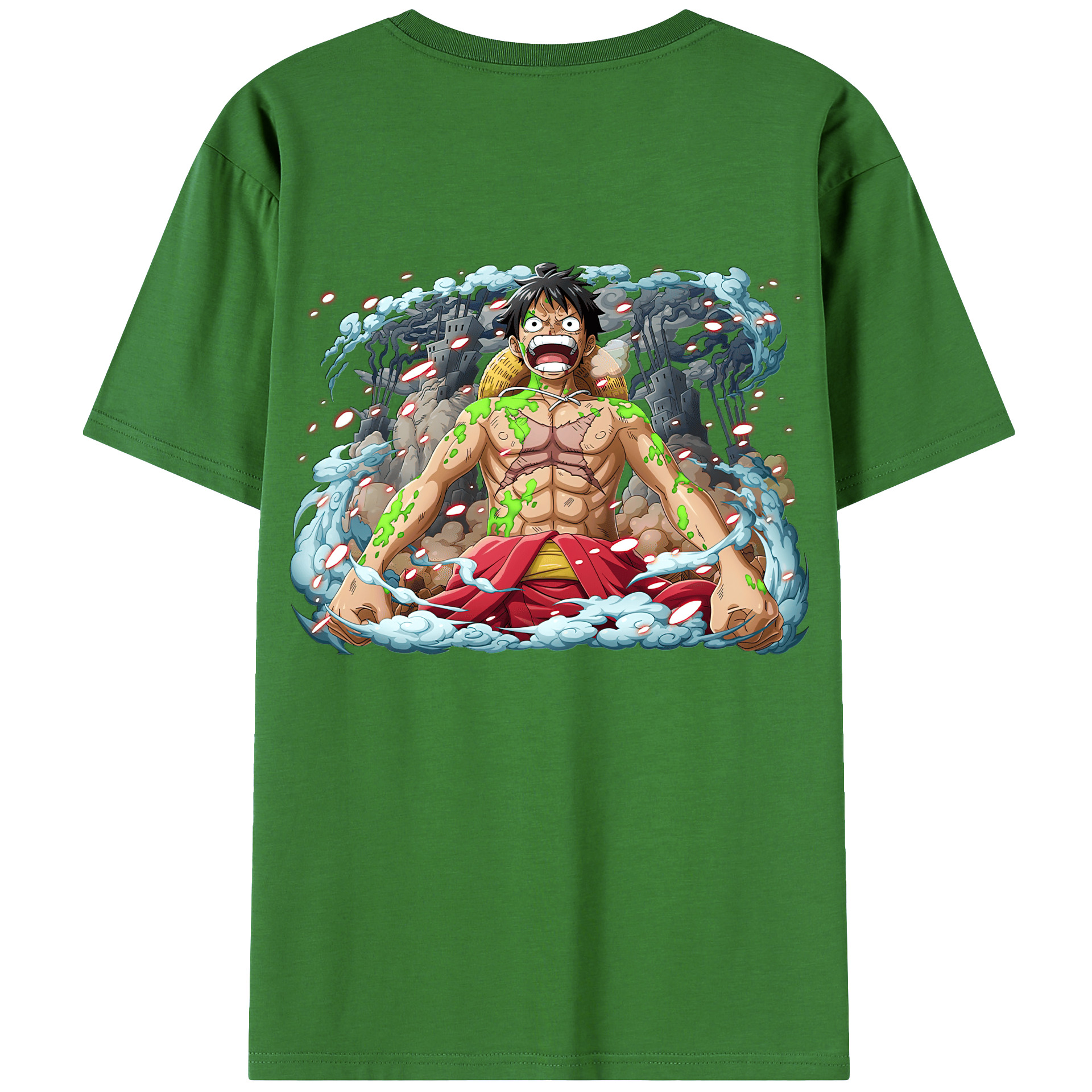 ワンピース モンキー・D・ルフィ ONE PIECE Monkey D. Luffy レディース半袖Tシャツ(バックプリント)